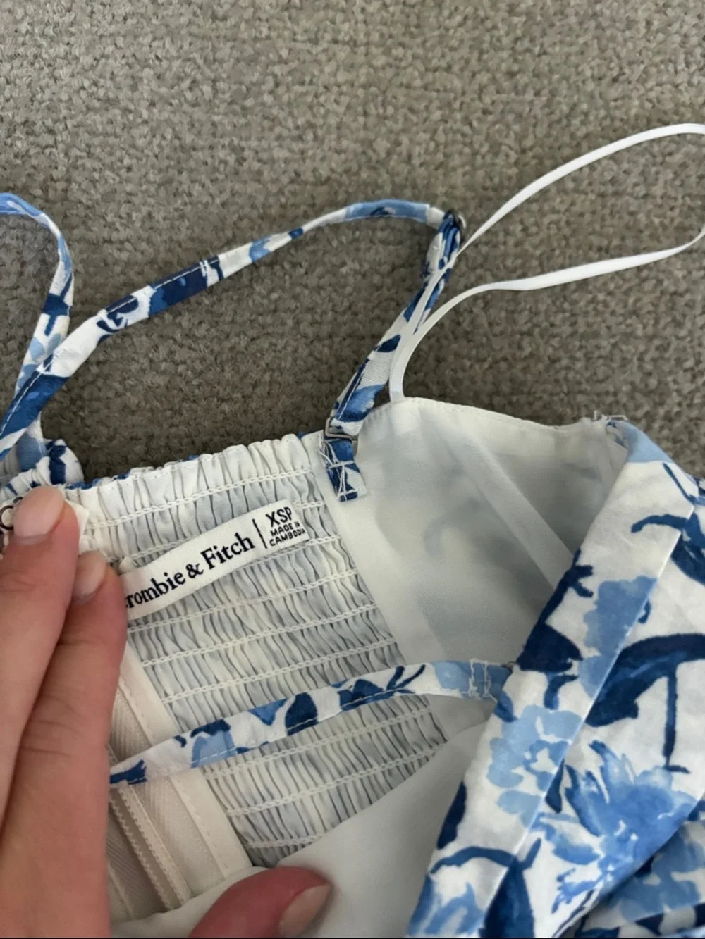 A&F Blue Floral Maxi Sundress - Lightweight Summer Dress